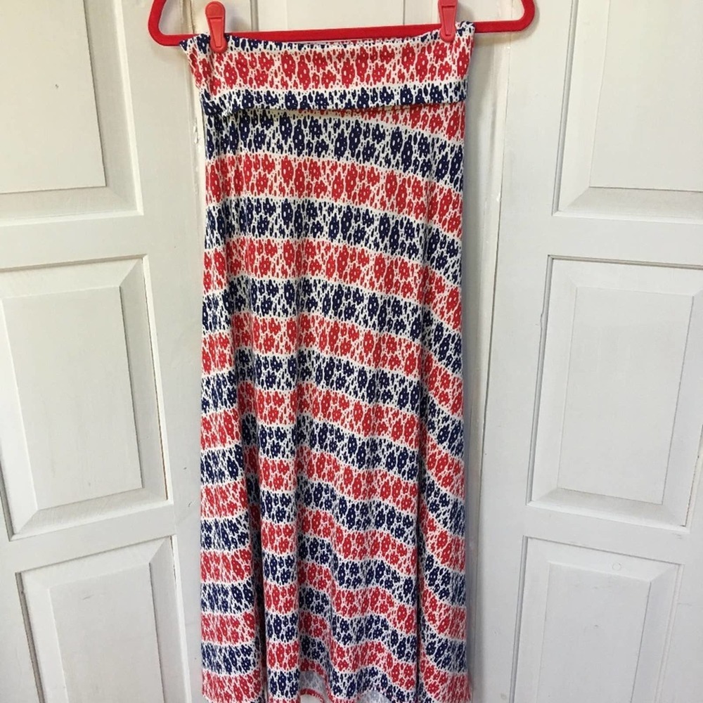 LuLaRoe Red, White, & Blue Maxi Skirt - Picture 11 of 13